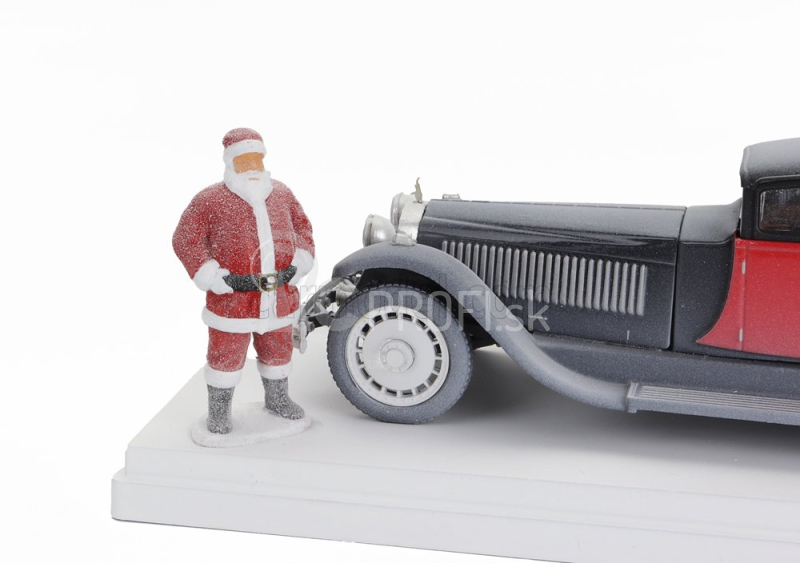 Rio-models Bugatti Type 41 Royale Weymann 1929 - Vianočná edícia 2023 - Con Babbo Natale - S figúrkou Santa Clausa 1:43 Biela čierna červená