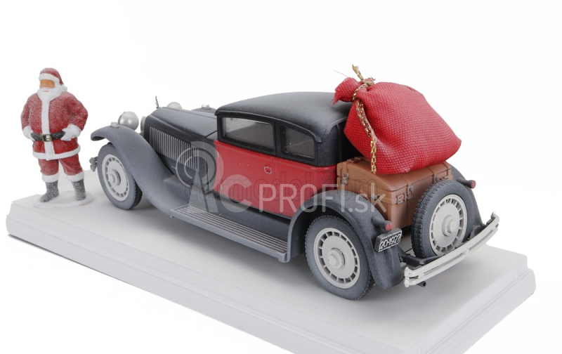 Rio-models Bugatti Type 41 Royale Weymann 1929 - Vianočná edícia 2023 - Con Babbo Natale - S figúrkou Santa Clausa 1:43 Biela čierna červená