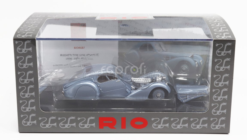 Rio-models Bugatti Type 57 Sc Atlantic 1936 1:43 Light Blue Met