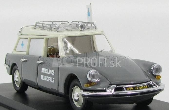 Rio-models Citroen Ds19 Break Ambulanza Municipale 1962 - Ambulancia 1:43 2 Tones Grey