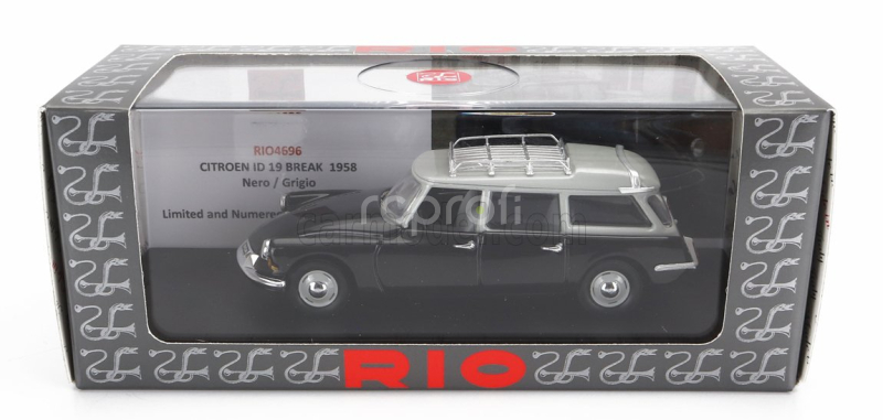 Rio-models Citroen Id19 Break Sw Station Wagon 1958 1:43 čierno-sivý