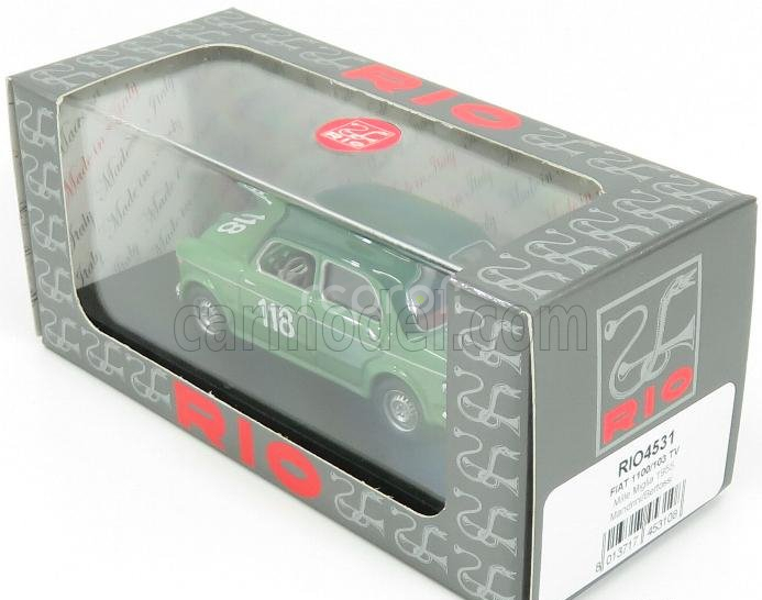 Rio-models Fiat 1100/103 Tv N 118 Mille Miglia 1955 Mandrini - Bertossi 1:43 Zelená