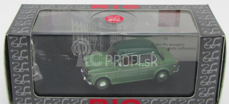 Rio-models Fiat 1100/103 Tv Padre Pio Inaugurazione Casa Del Sollievo E Della Sofferenza 5 Maggio 1957 - s figúrkami 1:43 zelená