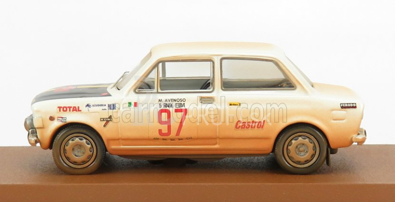 Rio-models Fiat 128 N 97 Rally Isola D'elba 1972 M.avenoso - P.dinunzio 1:43 White Mud