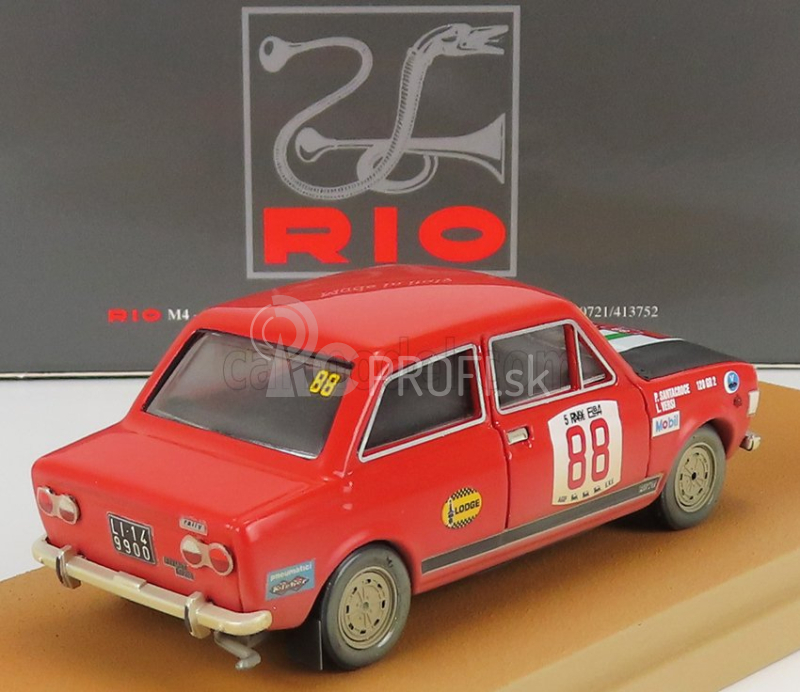 Rio-models Fiat 128 Rally N 88 Rally Isola D' Elba 1972 P.santacroce - L.versi 1:43 Červená čierna