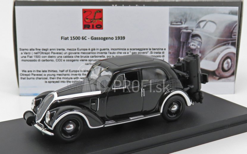 Rio-models Fiat 1500 Gasogeno 1939 1:43 čierna