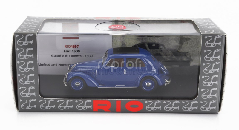 Rio-models Fiat 1500 Guardia Di Finanza 1939 1:43 Modrá