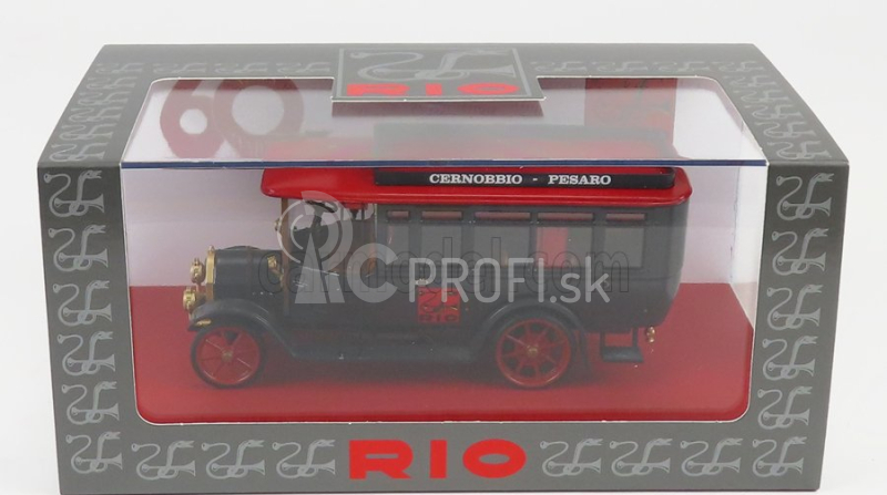 Rio-models Fiat 18bl Bus 1922 - 60. výročie Rio-models 1962-2022 1:43 čierna červená