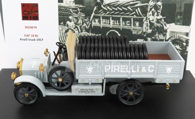 Rio-models Fiat 18bl Truck Pirelli & C. 1917 1:43 Svetlomodrá