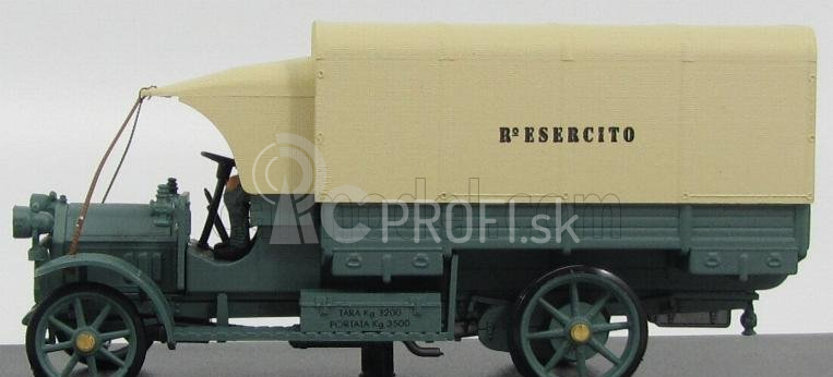 Rio-models Fiat 18bl Truck Telonato Esercito Italiano 1915 - 100. výročie La Grande Guerra 1:43 Vojenská zelená