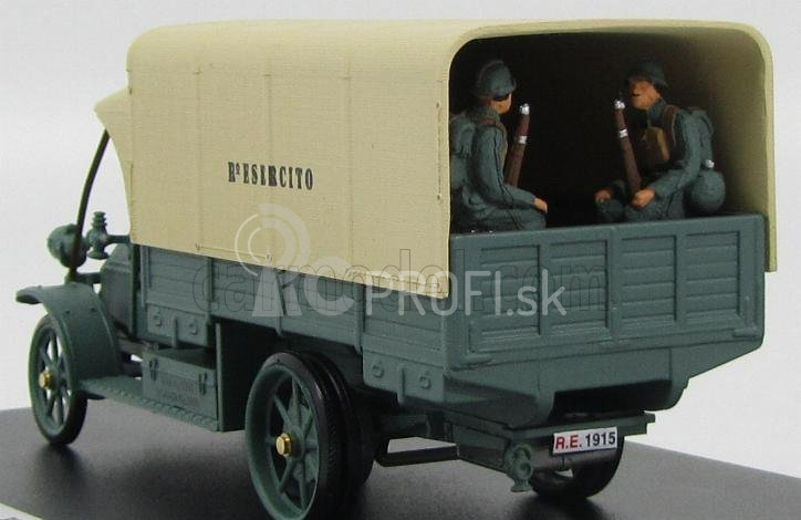 Rio-models Fiat 18bl Truck Telonato Esercito Italiano 1915 - 100. výročie La Grande Guerra 1:43 Vojenská zelená