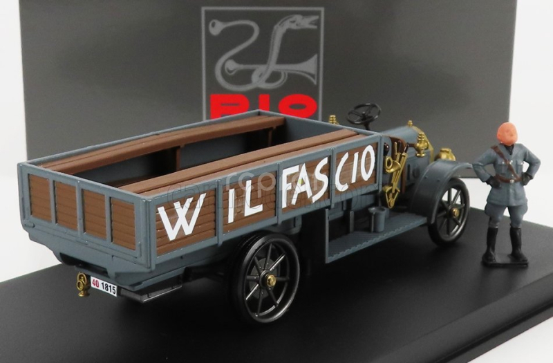 Rio-models Fiat 18bl Truck - W Il Fascio - La Marcia Su Roma 22 Ottobre 1922 S figúrkami 1:43 Military Grey