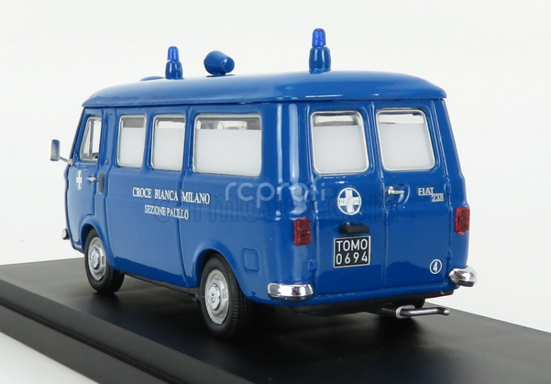 Rio-models Fiat 238 Ambulanza Croce Bianca Milano Sezione Paullo 1970 1:43 Modrá