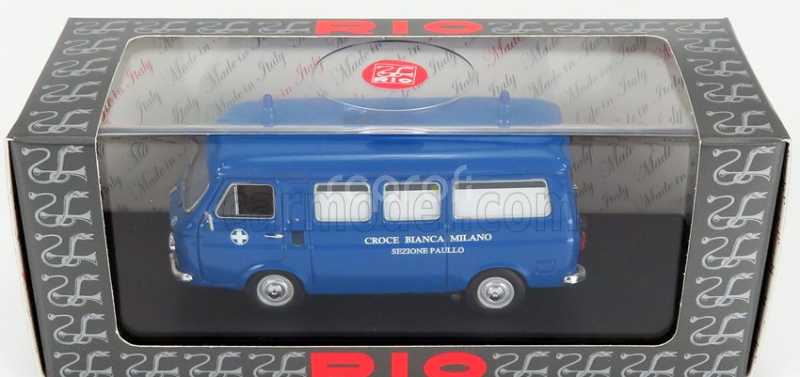 Rio-models Fiat 238 Ambulanza Croce Bianca Milano Sezione Paullo 1970 1:43 Modrá