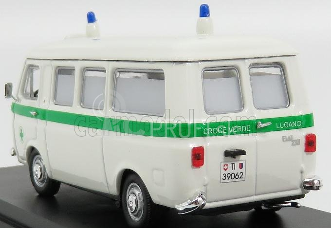 Rio-models Fiat 238 Ambulanza Croce Verde Lugano - Svizzera 1:43 Bielozelená