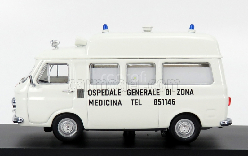 Rio-models Fiat 238 Ambulanza - Strage Di Bologna 02/08/1980 Ore 10.25 - Masaker v Bologni - Taliansko 1:43 Biela