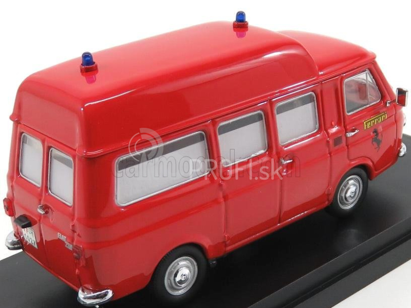 Rio-models Fiat 238 Minibus Tetto Alto 1965 Ambulanza Vigili Del Fuoco Pista Fiorano 1970 1:43 Červená