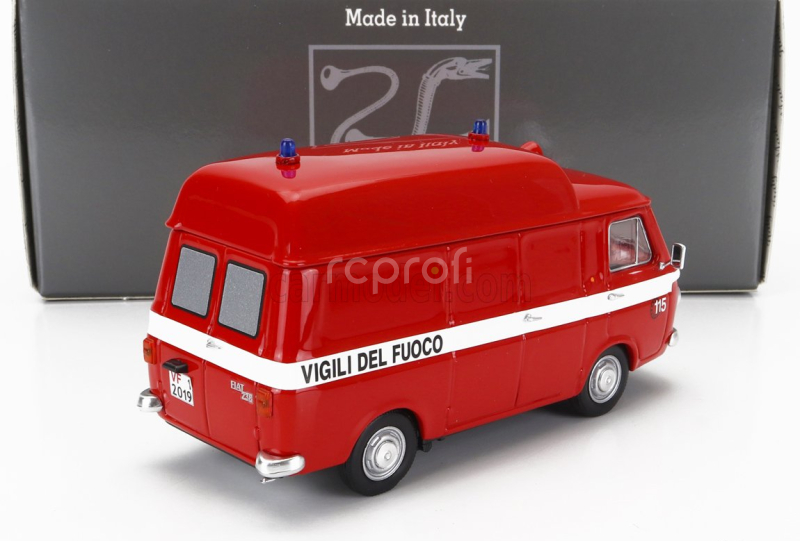 Rio-models Fiat 238 Tetto Alto Ambulanza Vigili Del Fuoco 1970 1:43 Červená