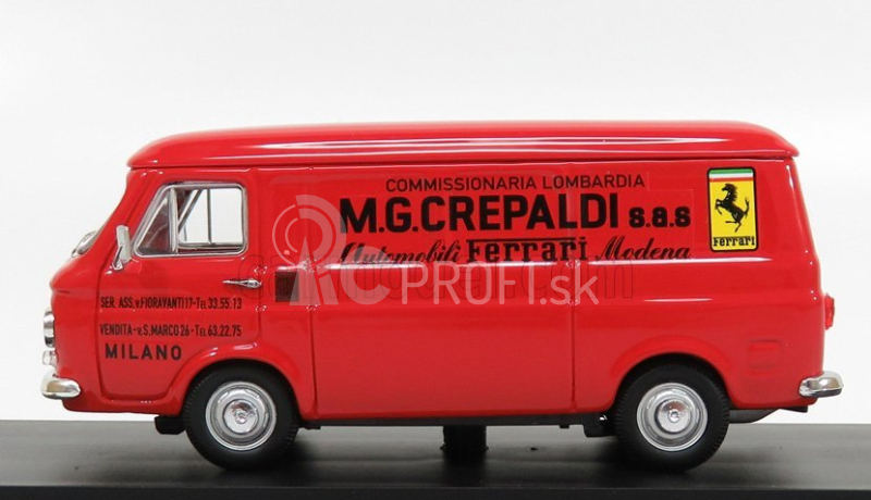 Rio-models Fiat 238 Van Commissionaria Lombardia M.g. Crepaldi Automodelli Ferrari Modena 1976 1:43 Červená