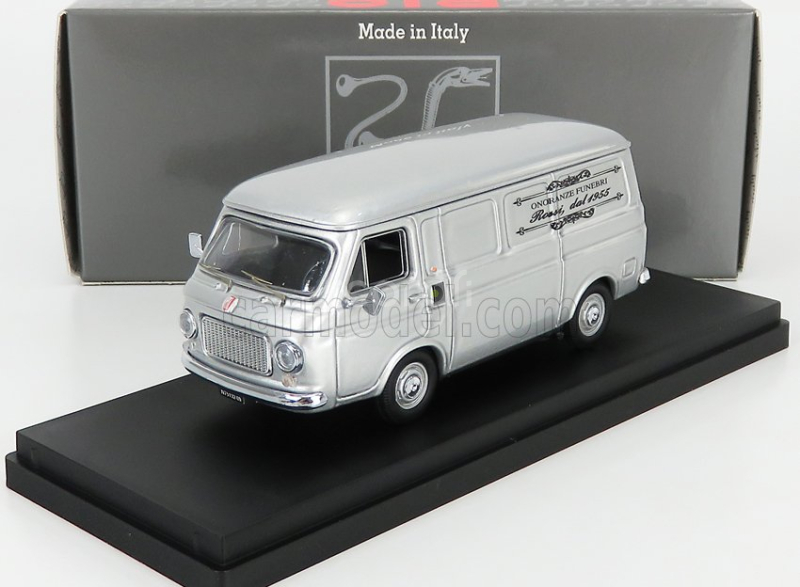 Rio-models Fiat 238 Van Onoranze Funebri Rossi 1972 - pohrebný voz - Carro Funebre - Funeral Car 1:43 Silver Grey