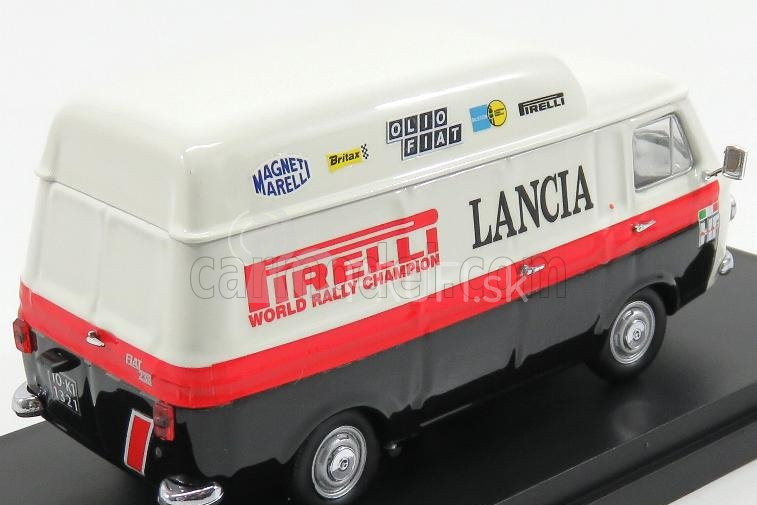 Rio-models Fiat 238 Van Tetto Alto 1970 - Assistenza Rally Pirelli Lancia 1:43 Biela čierna červená