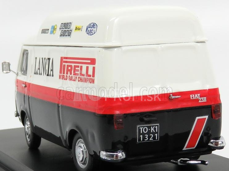 Rio-models Fiat 238 Van Tetto Alto 1970 - Assistenza Rally Pirelli Lancia 1:43 Biela čierna červená