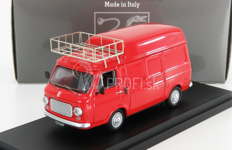 Rio-models Fiat 238 Van Tetto Alto Con Portapacchi 1965 - Vysoká strecha s nosičom 1:43 Červená