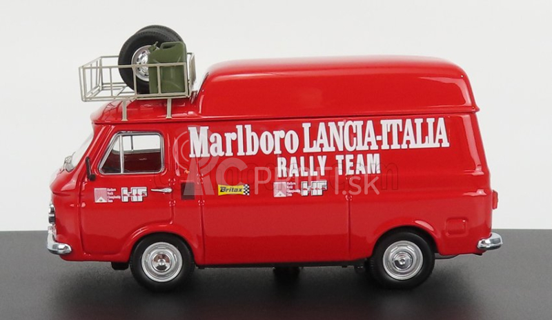 Rio-models Fiat 238 Van Tetto Alto Con Portapacchi Assistenza Corse Lancia 1973 - Vysoká strecha s nosičom 1:43 Červená