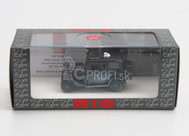 Rio-models Fiat Balilla N 57 Rally Montecarlo 1933 - Prince Leon Narischkine 1:43 Black