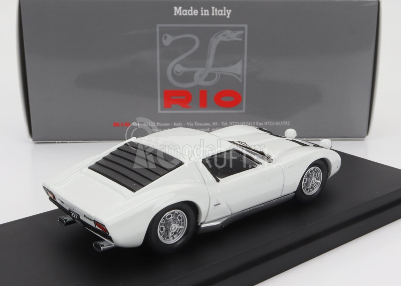 Rio-models Lamborghini Miura P400 1967 - Osobné auto Johnny Hallyday 1:43 Biela