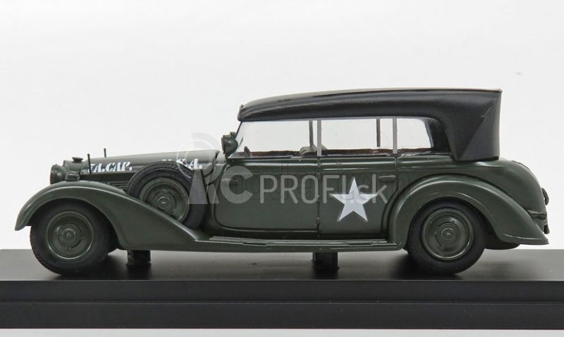 Rio-models Mercedes benz 770w Cabriolet Closed U.s.a. Army 1945 1:43 Vojenská zelená čierna