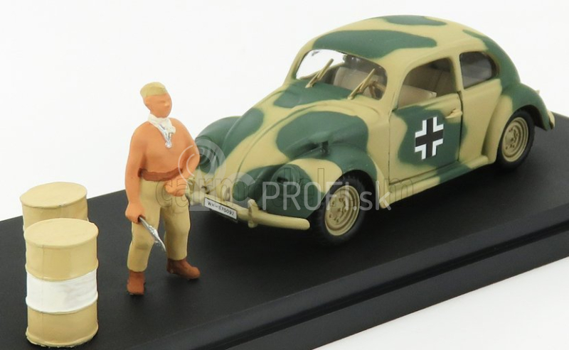 Rio-models Volkswagen Afrika Korps Wehrmacht 1941 s figúrkami 1:43 Vojenská zelená piesočná