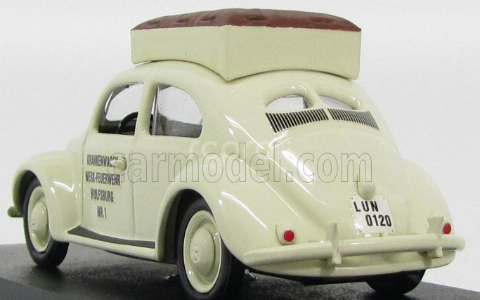 Rio-models Volkswagen Beetle Ambulance Pompieri Di Wolfsburg 1950 1:43 Biela