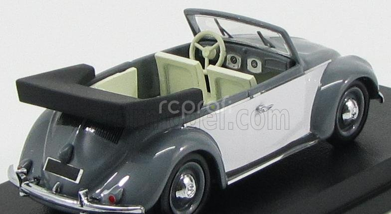 Rio-models Volkswagen Beetle Cabriolet Karmann Open 1949 1:43 sivá biela