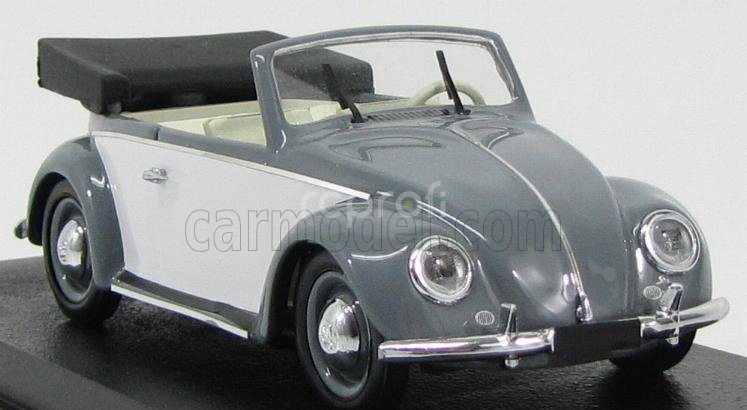 Rio-models Volkswagen Beetle Cabriolet Karmann Open 1949 1:43 sivá biela