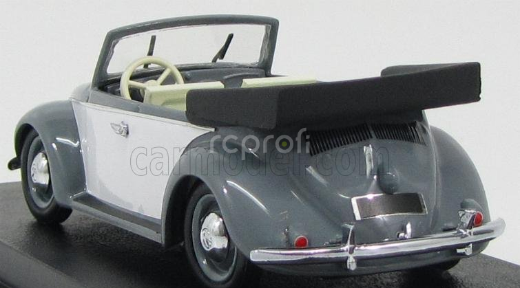 Rio-models Volkswagen Beetle Cabriolet Karmann Open 1949 1:43 sivá biela