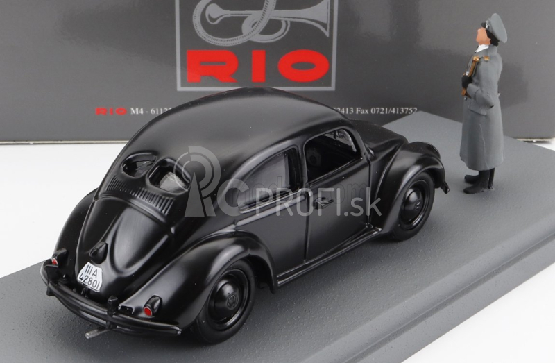 Rio-models Volkswagen Beetle Kafer Kdf Wagen s figúrkou 1941 1:43 čierna