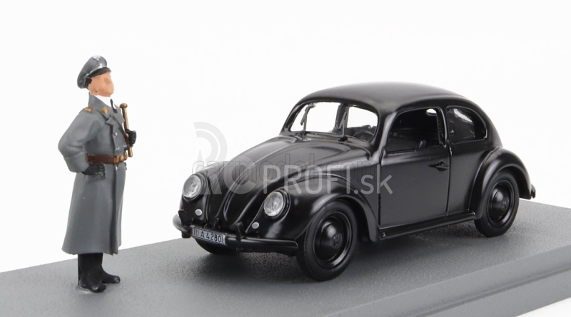 Rio-models Volkswagen Beetle Kafer Kdf Wagen s figúrkou 1941 1:43 čierna