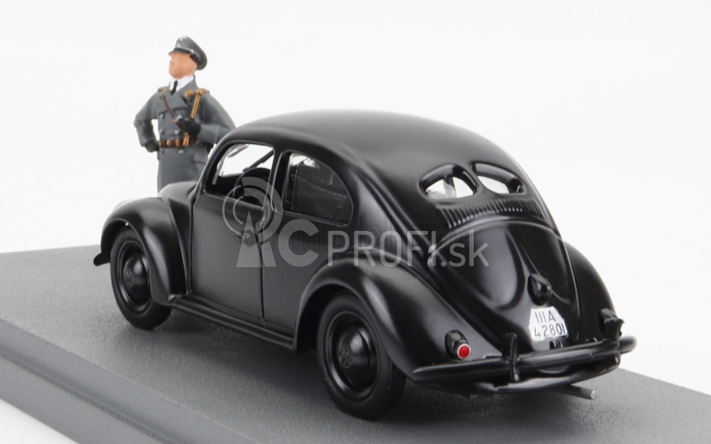 Rio-models Volkswagen Beetle Kafer Kdf Wagen s figúrkou 1941 1:43 čierna