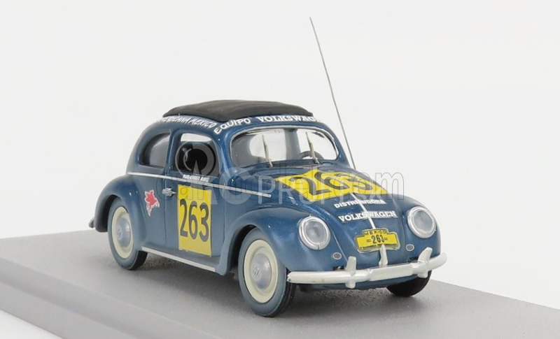 Rio-models Volkswagen Beetle Kafer Maggiolino Uzavretá strecha N 263 Rally Panamericana 1954 M.hinke 1:43 Modrá