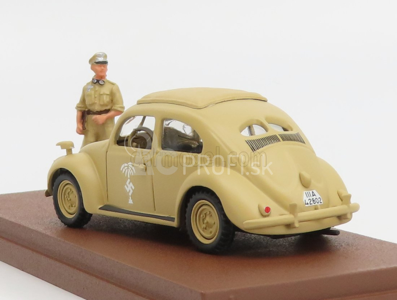 Rio-models Volkswagen Beetle Maggiolino Africa Korps 1941 - S Rommelovou figúrkou 1:43 Vojenský Písek