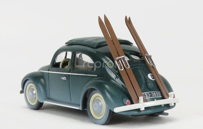 Rio-models Volkswagen Beetle Maggiolino Con Sci 1950 - Zimná dovolenka s lyžami 1:43 sivá