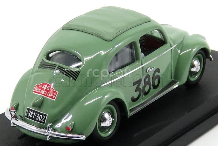 Rio-models Volkswagen Beetle Maggiolino N 386 Rally Montecarlo 1954 Prager - Culbert 1:43 Zelená