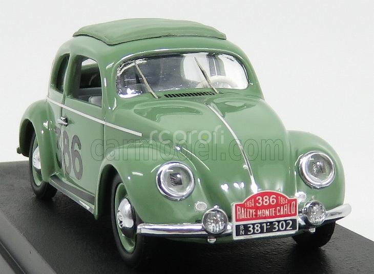 Rio-models Volkswagen Beetle Maggiolino N 386 Rally Montecarlo 1954 Prager - Culbert 1:43 Zelená