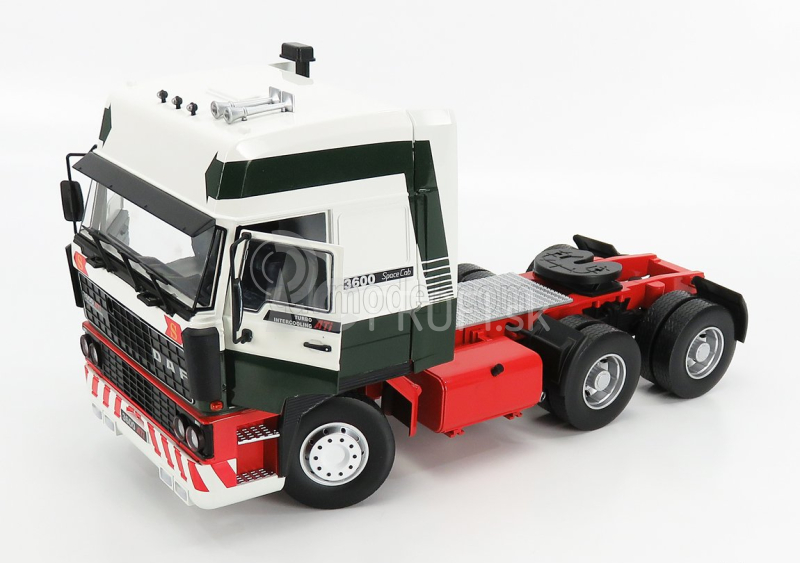 Road-kings DAF 3600 Space Cab Tractor Truck 3-assi 1986 1:18 Bielo-zeleno-červená