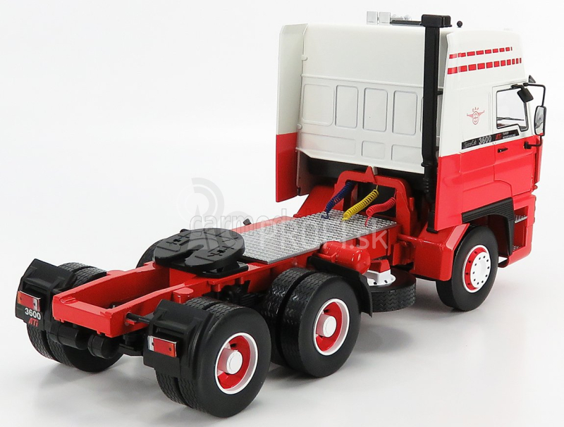 Road-kings DAF 3600 Space Cab Tractor Truck 3-assi 1986 1:18 červená biela