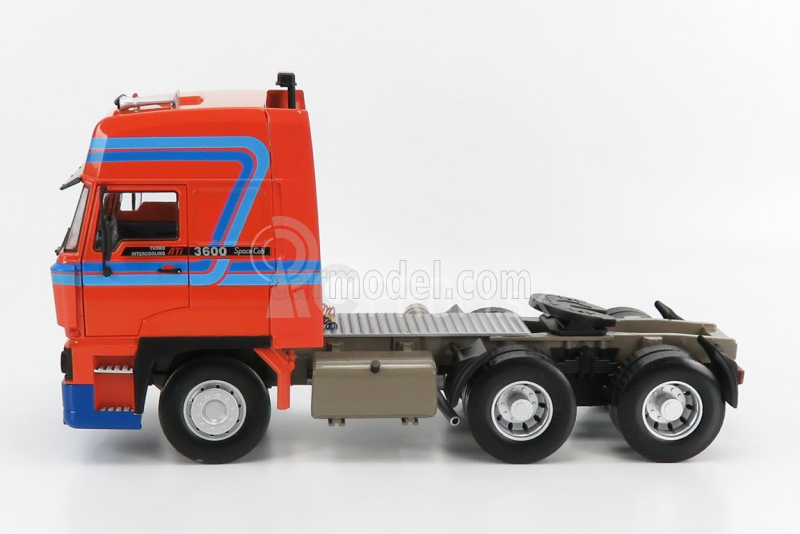 Road-kings DAF 3600 Space Cab Tractor Truck 3-assi 1986 1:18 oranžová modrá