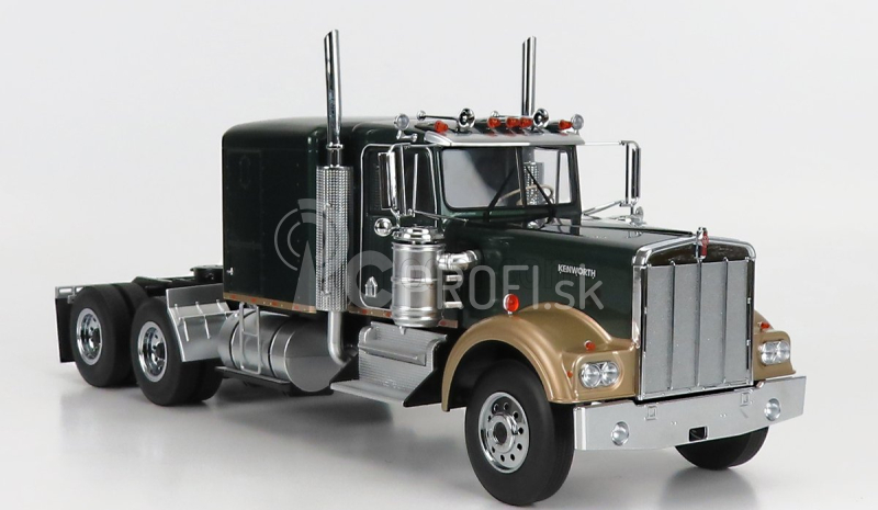 Road-kings Kenworth W900 Tractor Truck 3-assi 1989 1:18 Tmavo zelená Met Gold Met