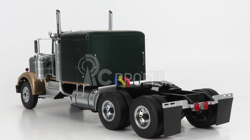 Road-kings Kenworth W900 Tractor Truck 3-assi 1989 1:18 Tmavo zelená Met Gold Met