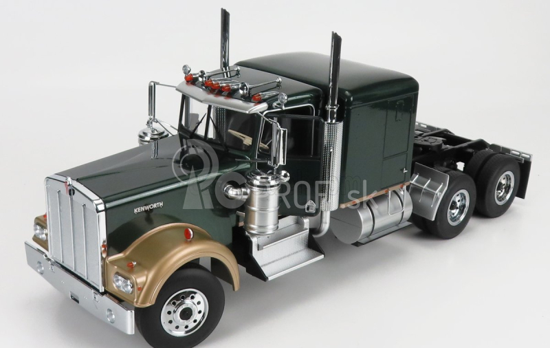 Road-kings Kenworth W900 Tractor Truck 3-assi 1989 1:18 Tmavo zelená Met Gold Met